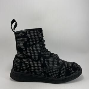 Dr. Martens Newton Light Boots Womens Size 8 Reflective Snake Print 8-Eye Black